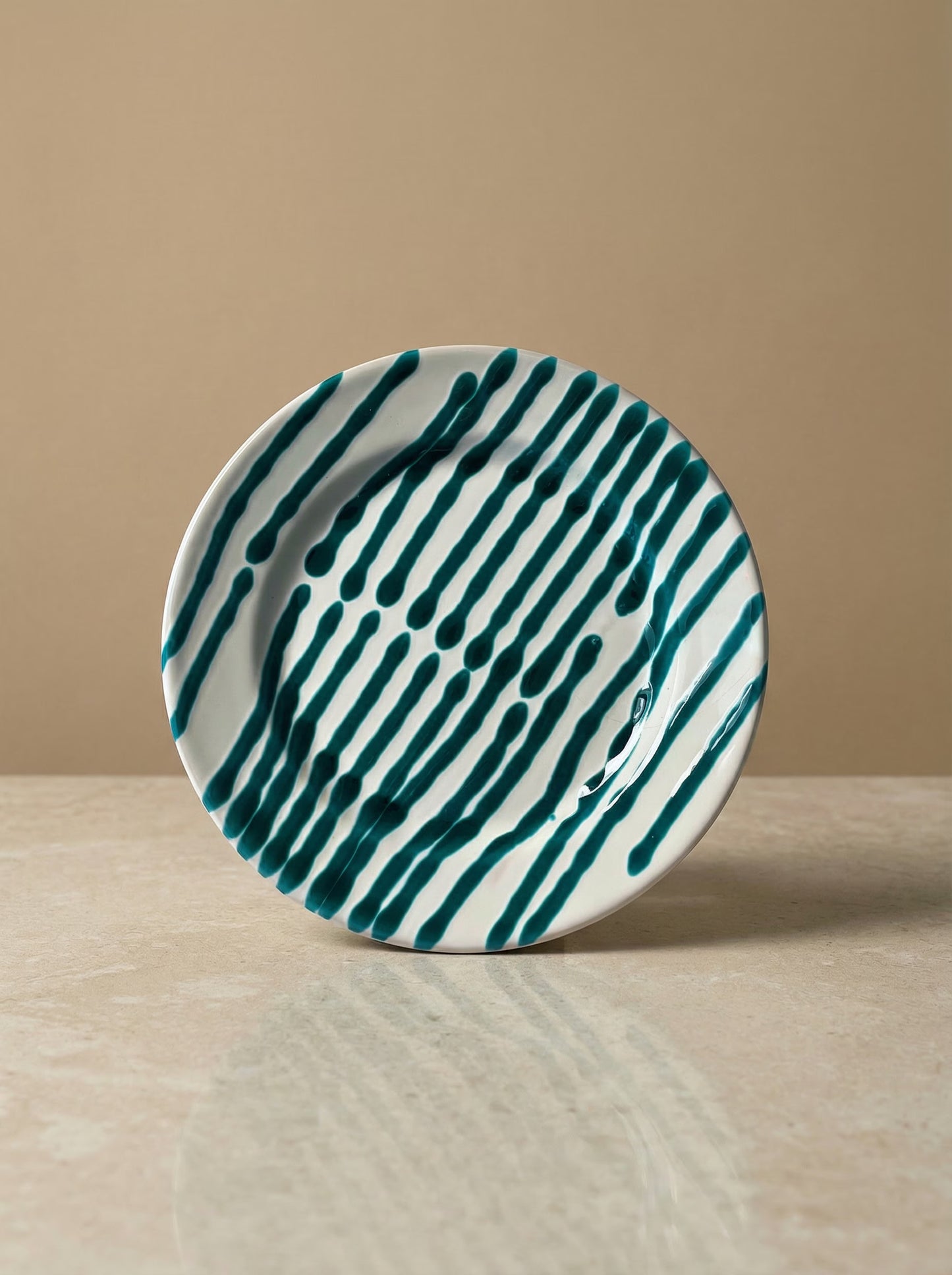 Ontbijtbord Striped Groen