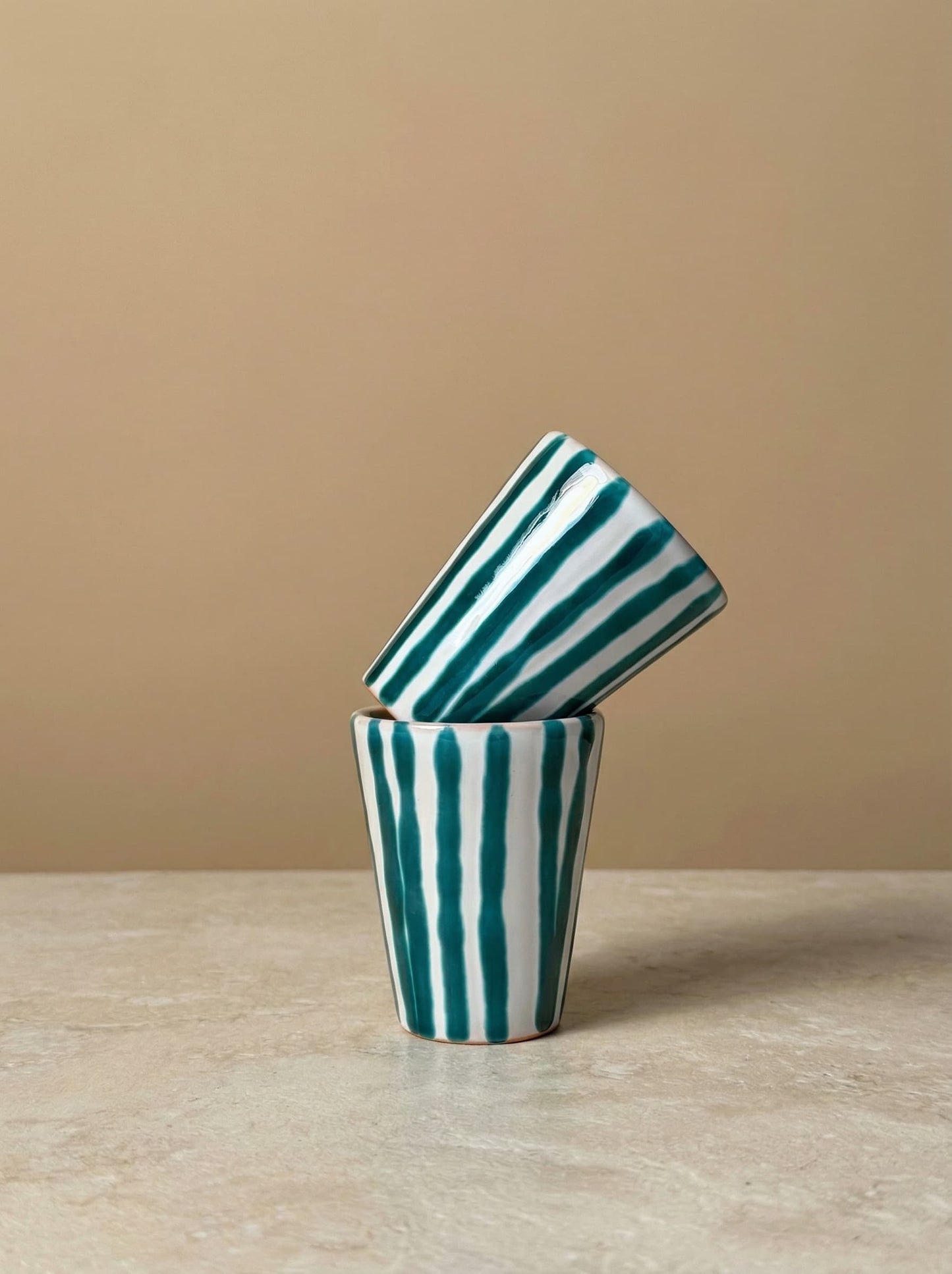 Espresso kopje Striped Groen