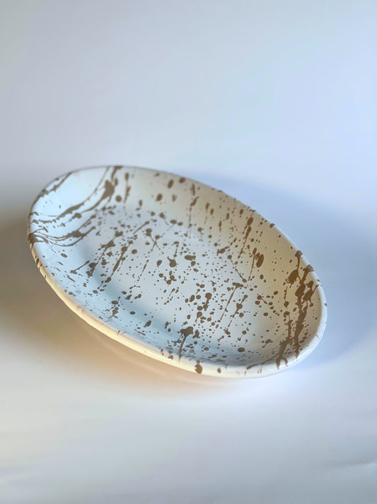 Serveerschaal Groot Splashed Taupe