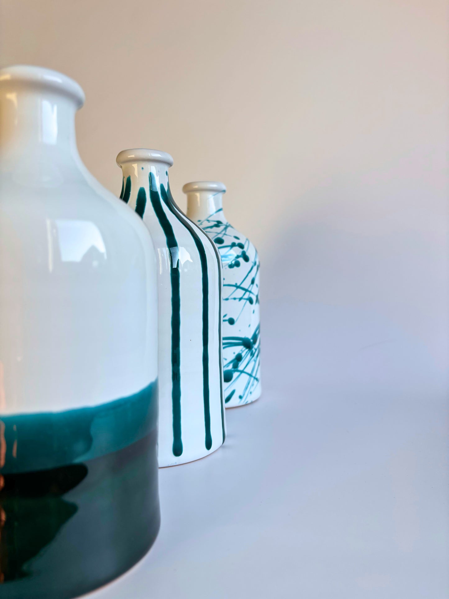 Oliefles Splashed Groen