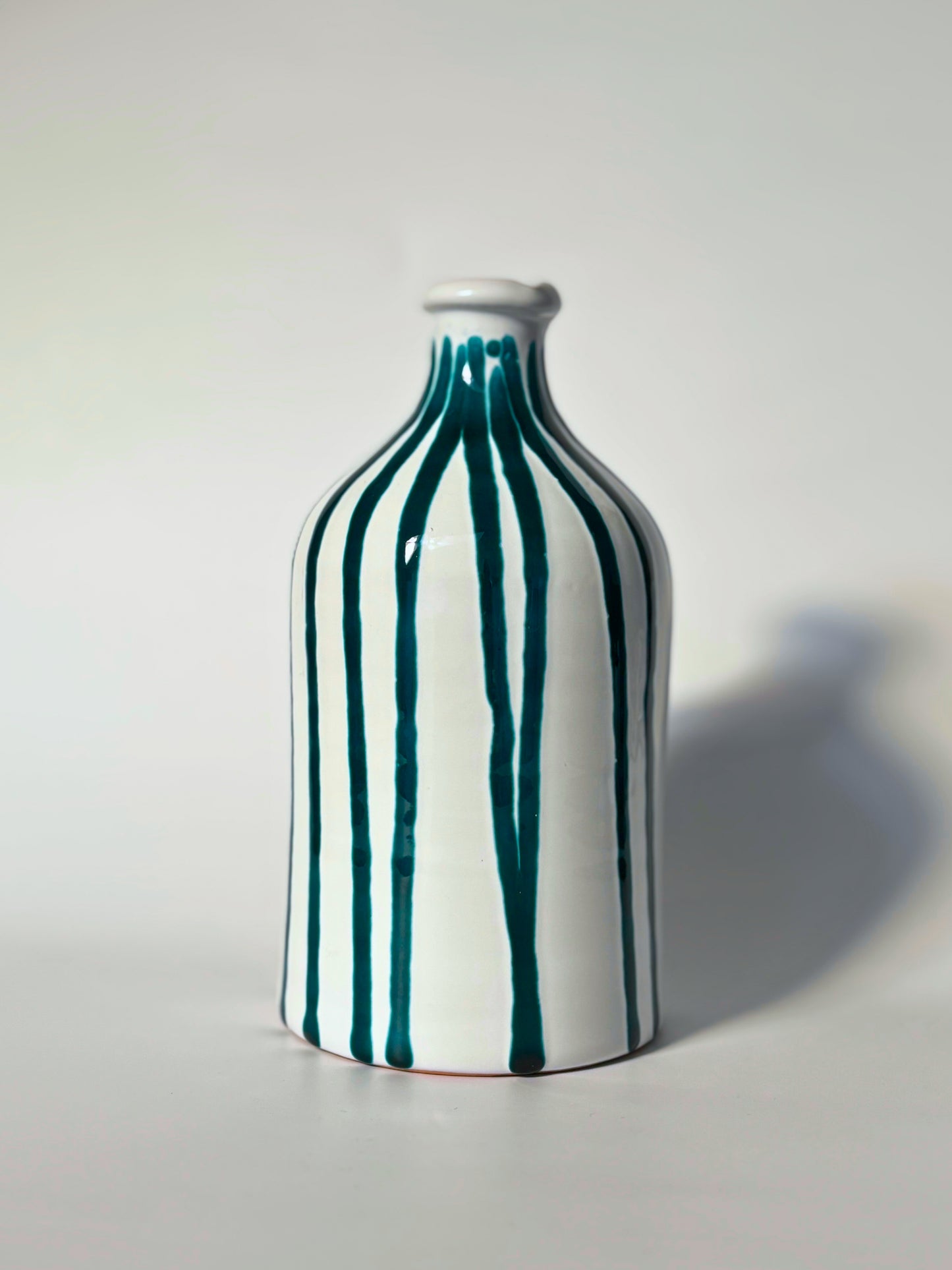 Oil Bottle Striped Green