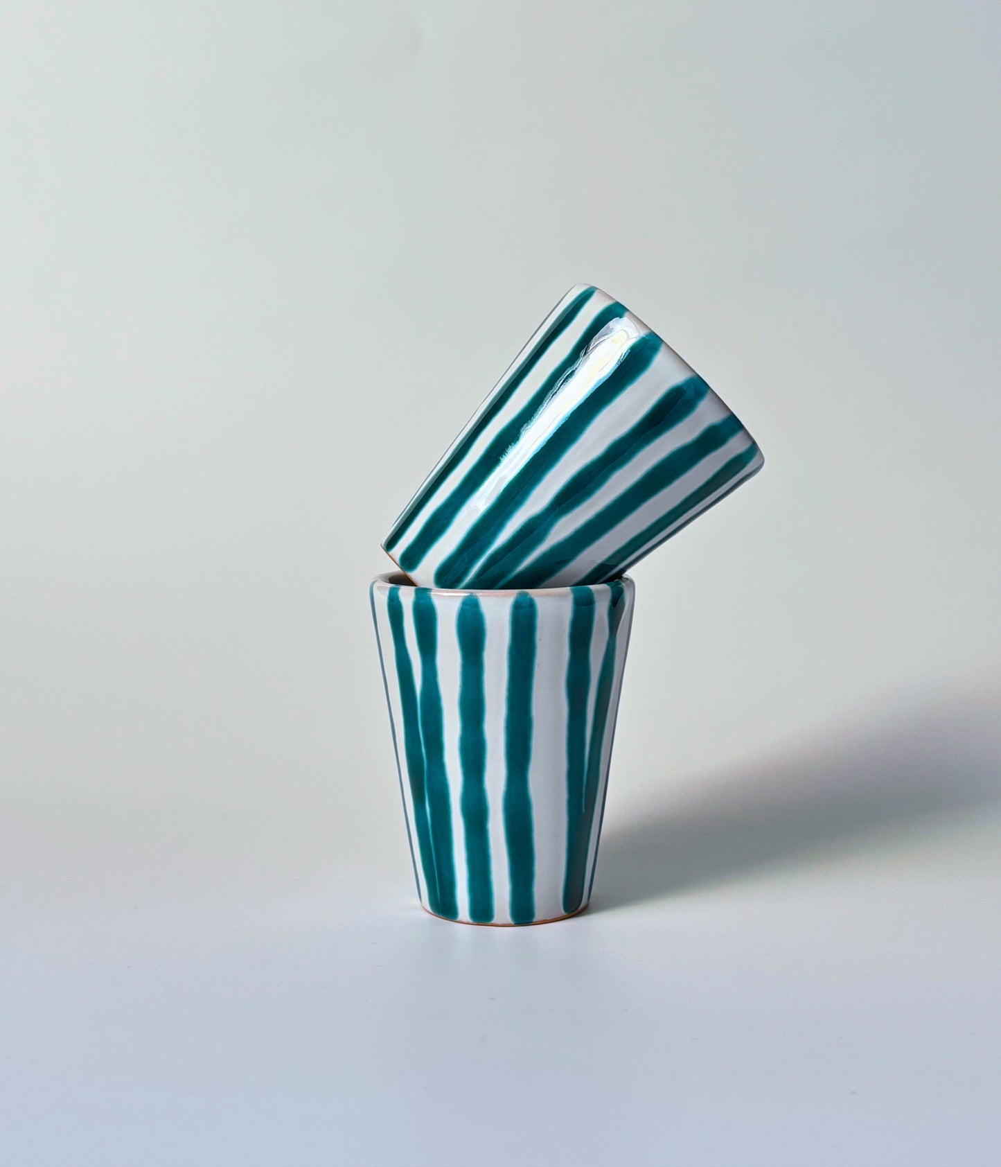 Espresso cups Striped Green