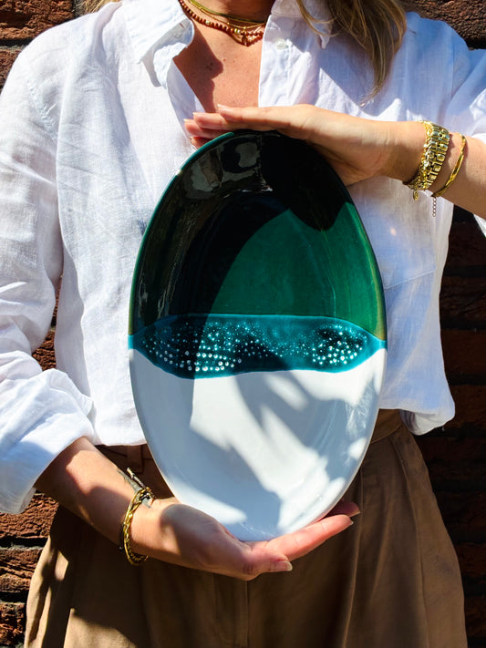 Serving dish Dipped Green