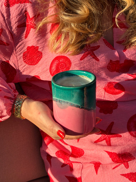 Mok Dipped Roze - twee stuks