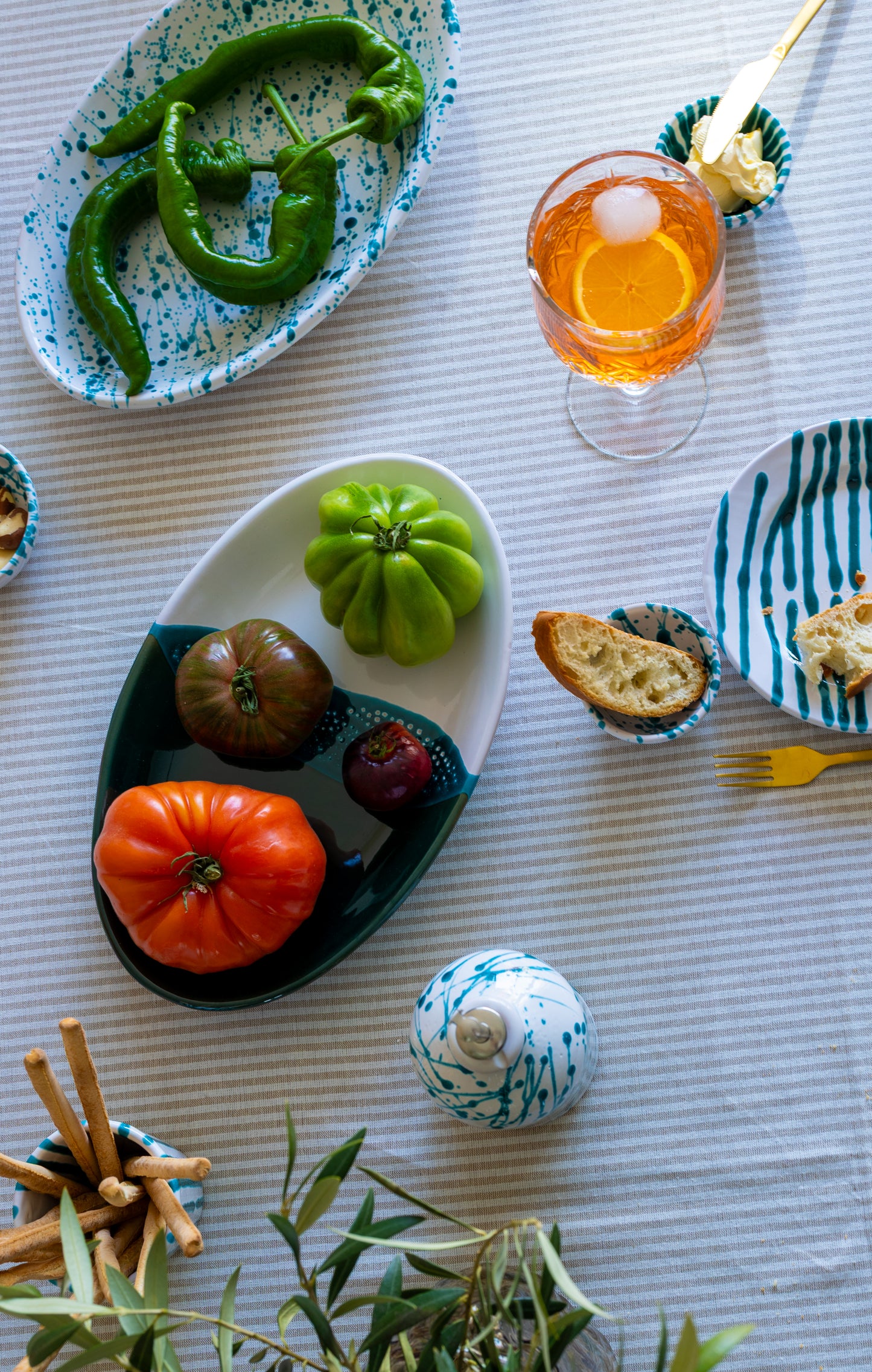 Serving dish Dipped Green