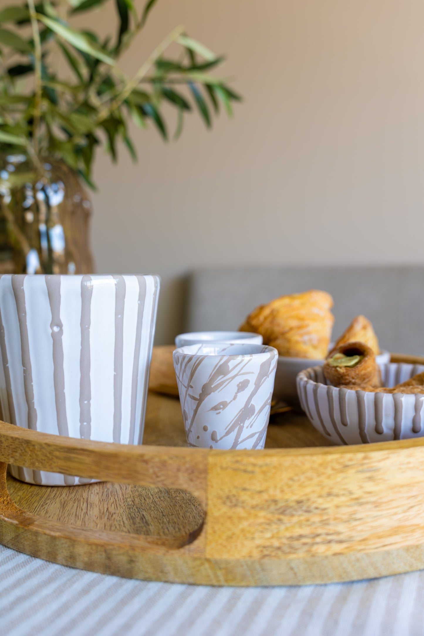 Espresso kopjes Splashed Taupe - twee stuks
