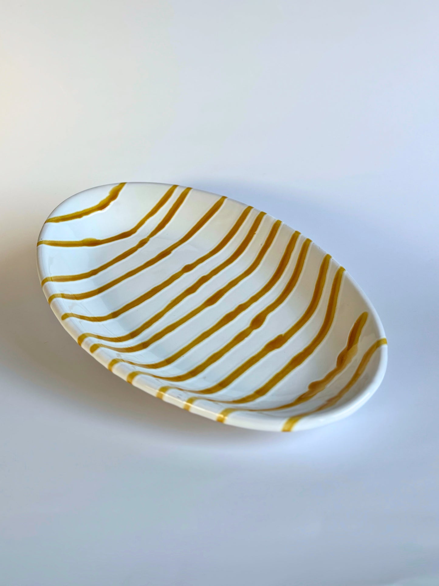 Serving dish Striped Ochre