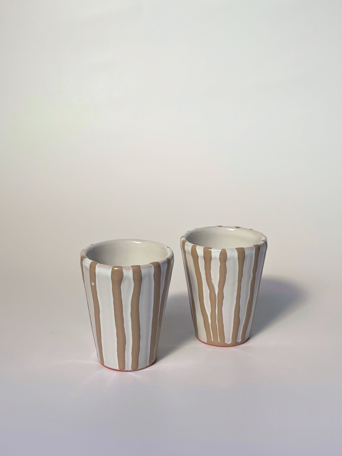 Espresso cups Striped Taupe