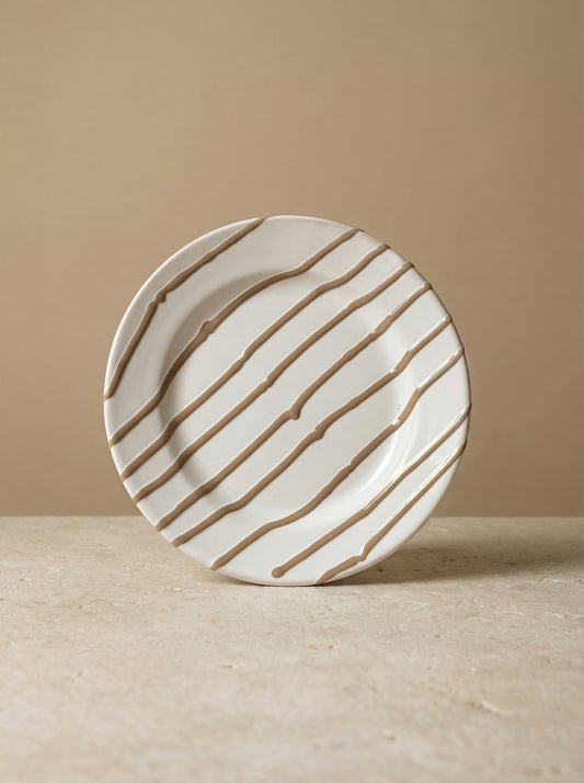 Ontbijtbord Striped Taupe