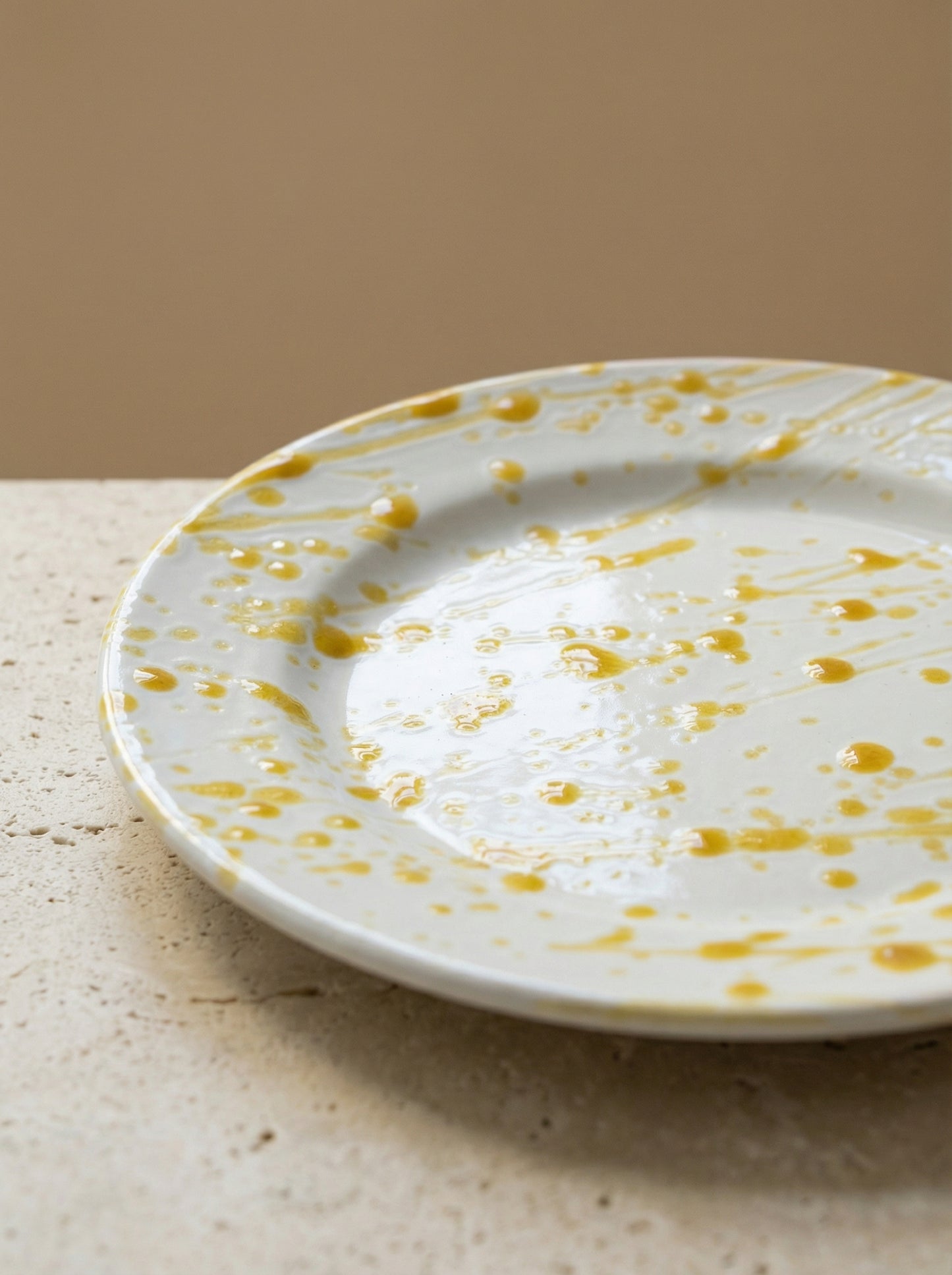 Ontbijtbord Splashed Oker
