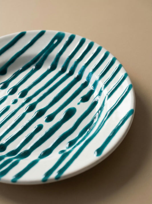 Ontbijtbord Striped Groen