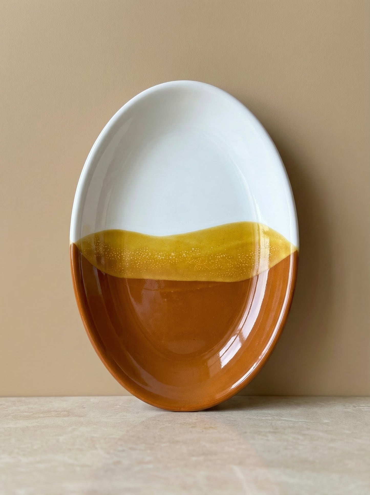 Serveerschaal Groot Dipped Oker