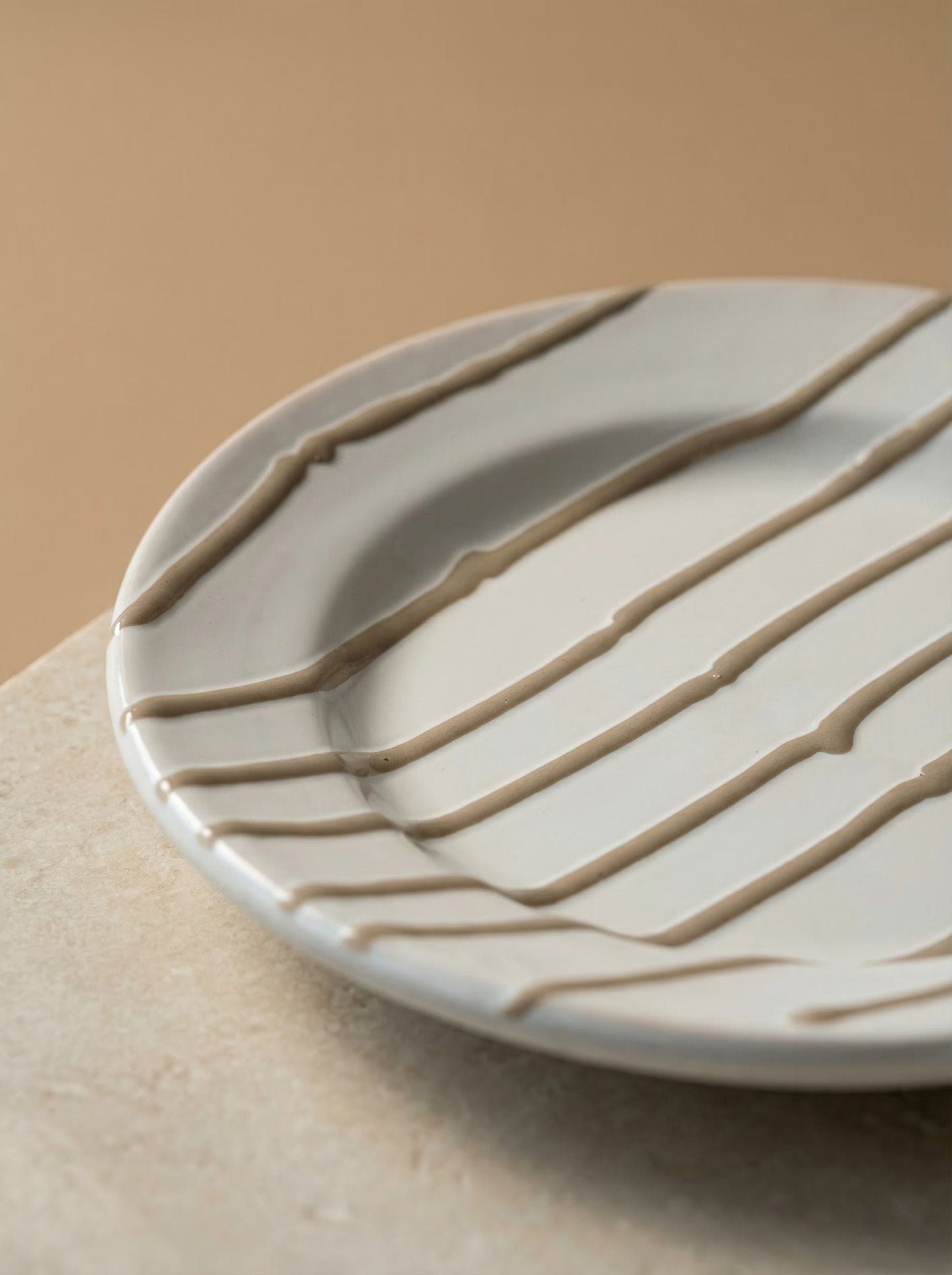 Ontbijtbord Striped Taupe