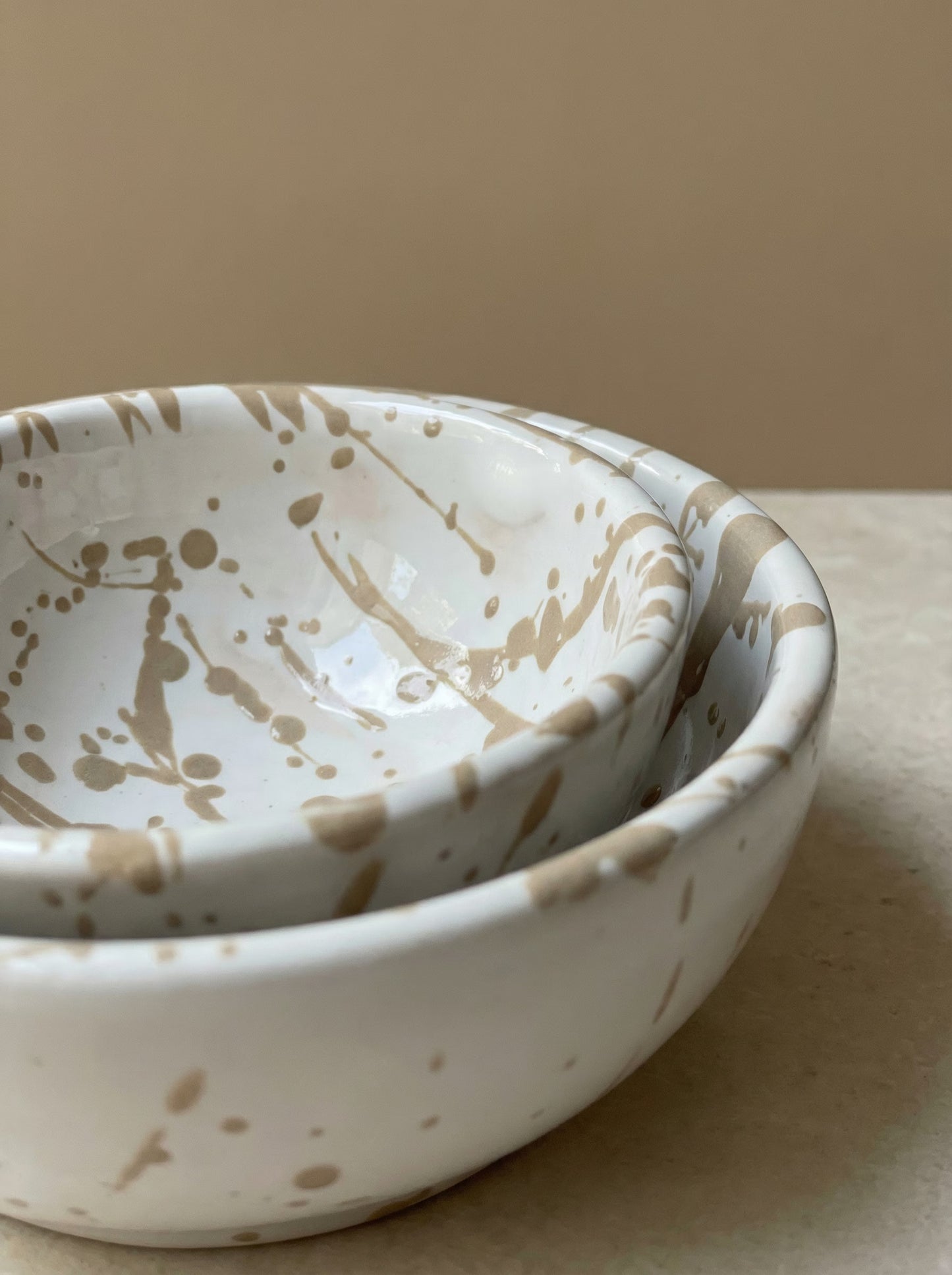 Schaaltjes Splashed taupe