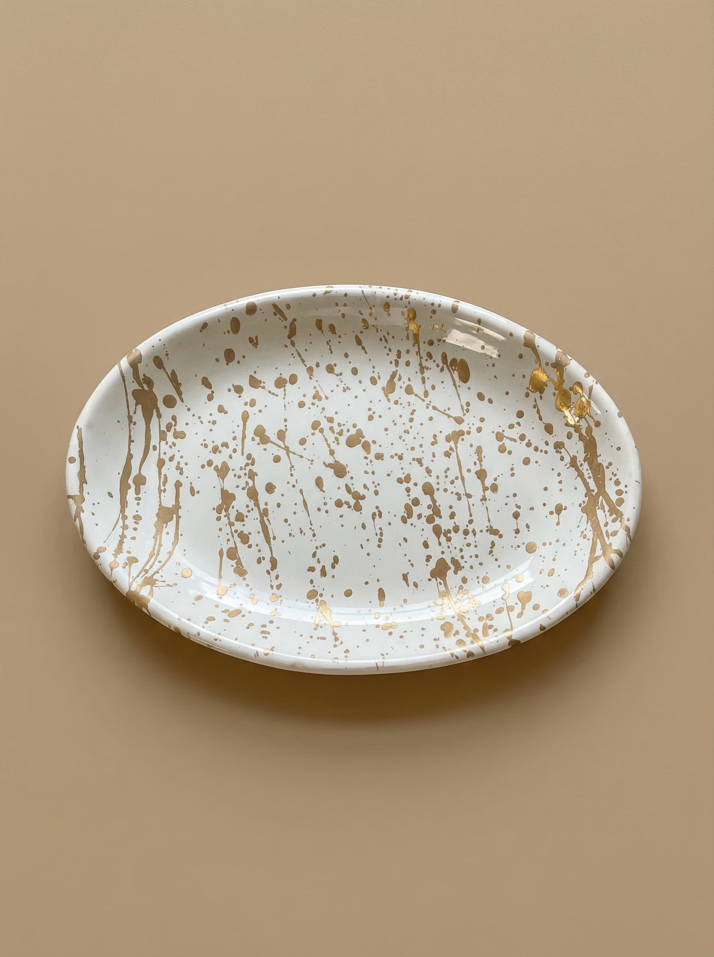 Serveerschaal Groot Splashed Taupe